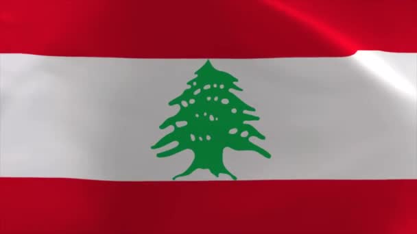 Λίβανος Κυματιστή Σημαία Κινούμενο Φόντο Ταπετσαρία — Αρχείο Βίντεο