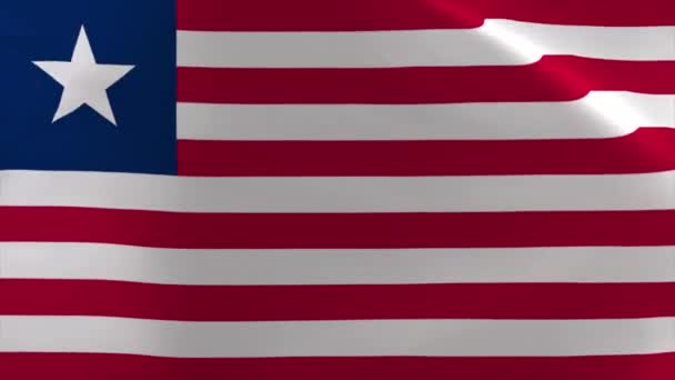 Liberia Viftande Flagga Animation Rörlig Bakgrundsbild — Stockvideo