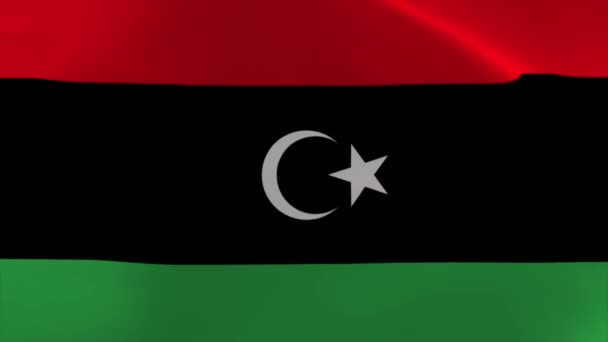 Líbia Acenando Bandeira Animação Movimento Papel Parede Fundo — Vídeo de Stock