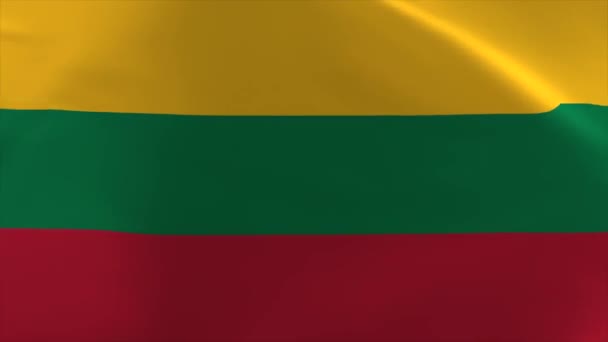 Lithuanian Waving Flag Moving Wallpaper Background — Vídeos de Stock
