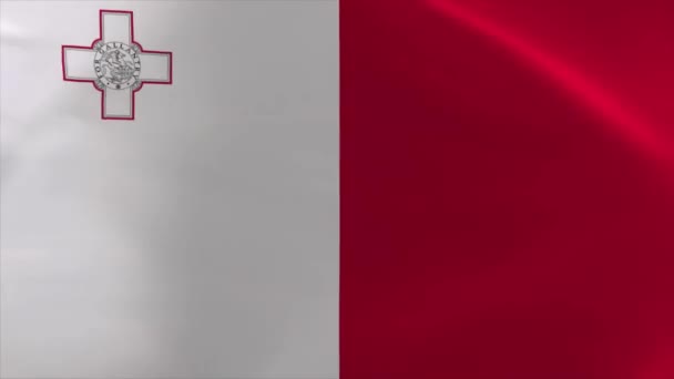Malta Viftande Flagga Animation Rörlig Bakgrundsbild — Stockvideo