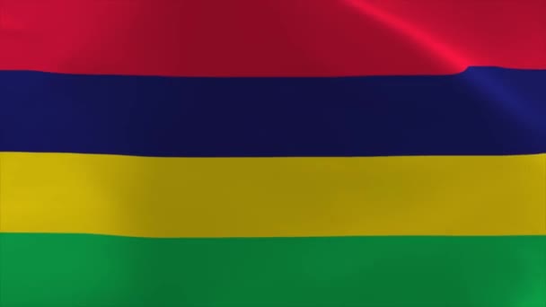 Mauritius Waving Flag Animation Moving Wallpaper Background — Wideo stockowe