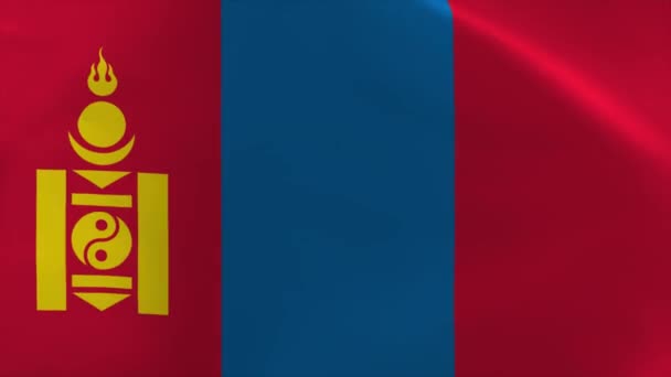 Mongolia Waving Flag Animation Moving Wallpaper Background — стокове відео