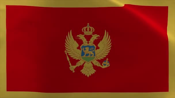 Montenegro Viftande Flagga Animation Rörlig Bakgrundsbild — Stockvideo