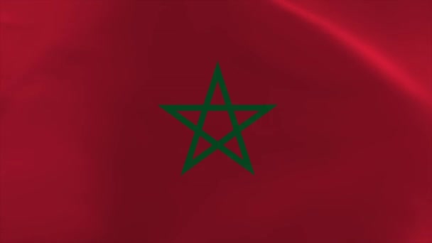 Morocco Waving Flag Animation Moving Wallpaper Background — Vídeo de Stock