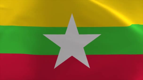Myanmar Waving Flag Animation Moving Wallpaper Background — Stockvideo