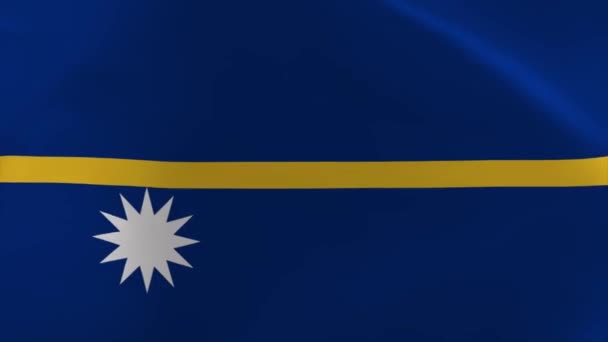 Nauru Ondeando Bandera Animación Moviendo Fondo Pantalla — Vídeos de Stock