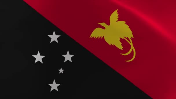 Παπουασία Νέα Γουινέα Κυματίζοντας Σημαία Animation Κινούμενο Φόντο Ταπετσαρία — Αρχείο Βίντεο