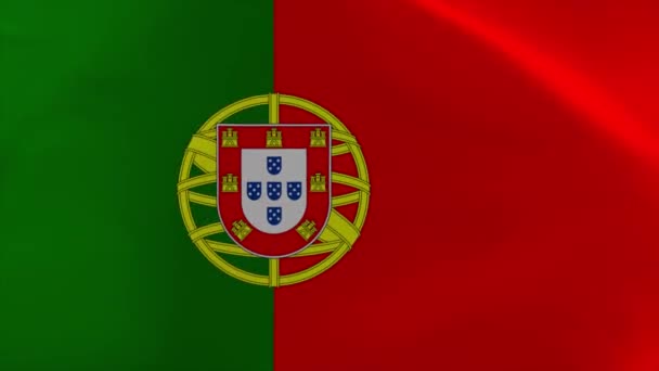 Portugal Waving Flag Animation Moving Wallpaper Background — Vídeo de Stock