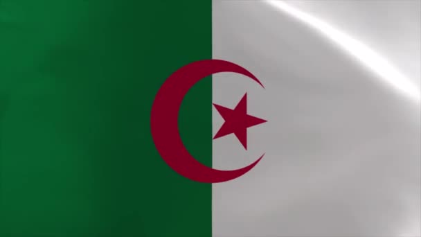 Algerian Waving Flag Moving Wallpaper Background — Stockvideo