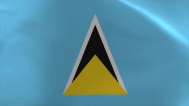Saint Lucia Dalgalanan Bayrak Animasyonu 4K Taşıma Duvar Kağıdı Arkaplanı