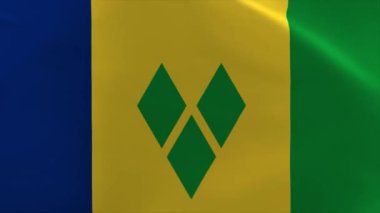St. Vincent and Grenadines Waving Flag Animation 4K Moving Wallpaper Background