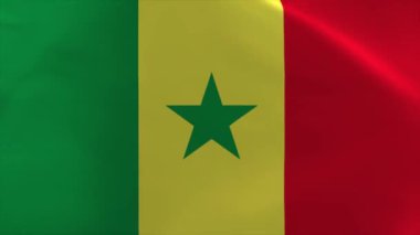 Senegal Dalgalanan Bayrak Canlandırması 4K Taşıma Duvar Kağıdı Arkaplanı