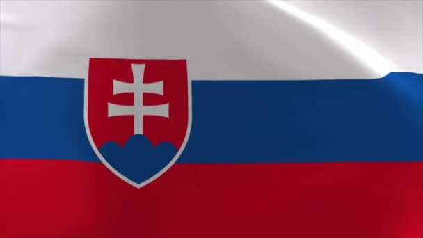 Σλοβακία Κυματίζει Σημαία Animation Κινούμενο Φόντο Ταπετσαρία — Αρχείο Βίντεο
