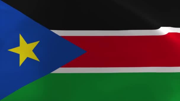 South Sudan Waving Flag Animation Moving Wallpaper Background — стокове відео