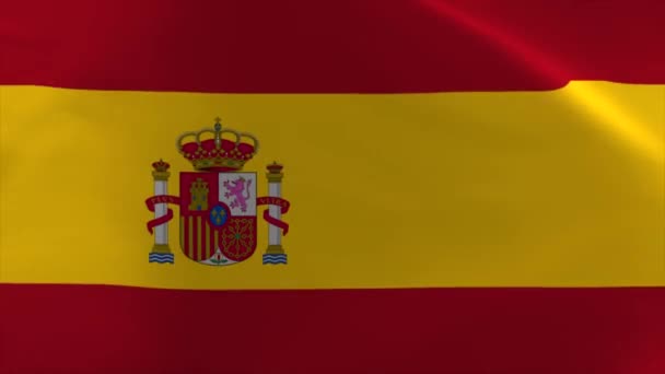 España Ondeando Bandera Animación Moviendo Fondo Pantalla — Vídeo de stock