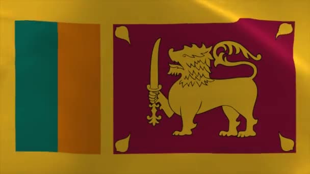 Sri Lanka Waving Flag Animation Moving Wallpaper Background — стокове відео