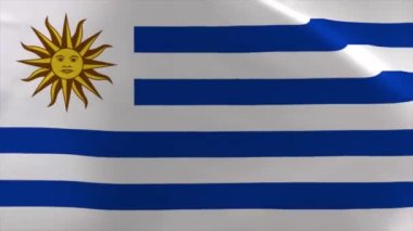 Uruguay Dalgalanan Bayrak Canlandırması 4K Taşıma Duvar Kağıdı Arkaplanı
