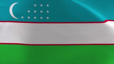 Özbekistan Dalgalanan Bayrak Canlandırması 4K Taşıma Duvar Kağıdı Arkaplanı