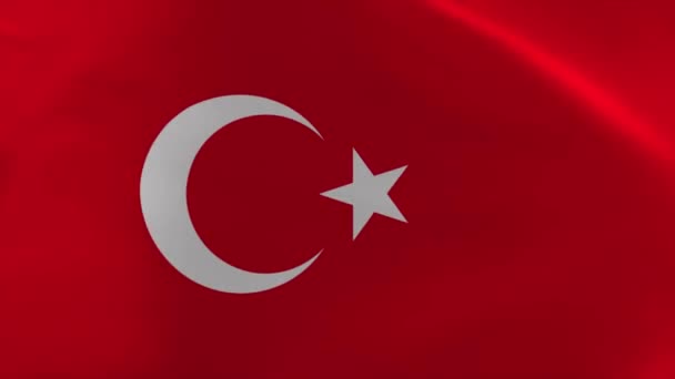 Turcja Waving Flag Animation Przenoszenie Tapety Tło — Wideo stockowe