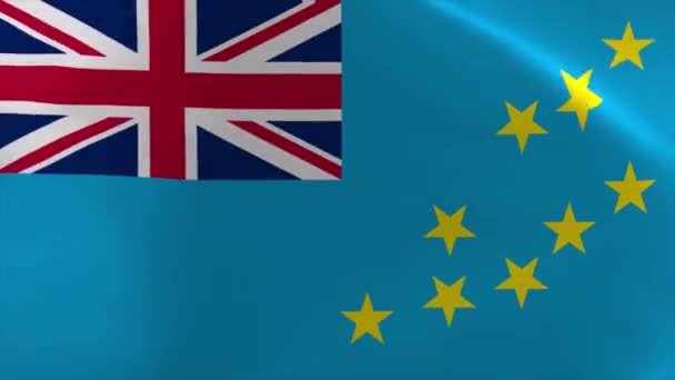 Tuvalu Κυματίζει Σημαία Animation Κινούμενο Φόντο Ταπετσαρία — Αρχείο Βίντεο