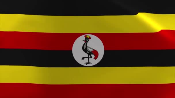 Uganda Ondeando Bandera Animación Moviendo Fondo Pantalla — Vídeos de Stock