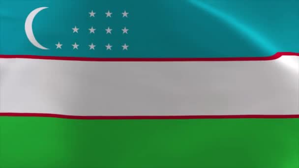 Узбекистан Хвилюючий Прапор Animation Moving Wallpaper Background — стокове відео