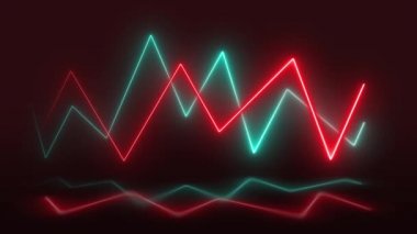 Kırmızı ve Mavi Neon Işıklar Parlak Çizgiler Döngü 4K Taşıma Duvar Kağıdı Arkaplanı