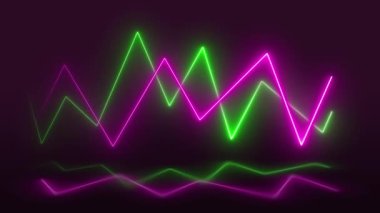 Pembe ve Yeşil Neon Işıklar Parlak Çizgiler Döngü 4K Taşıma Duvar Kağıdı Arkaplanı