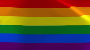 LGBTQ Gururlu Gökkuşağı Dalgalanan Bayrak Animasyonu 4K Taşıma Duvar Kağıdı Arkaplanı