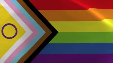 LGBTQ + Gururlu Gökkuşağı Dalgalanan Bayrak Canlandırması 4K Taşıma Duvar Kağıdı Arkaplanı