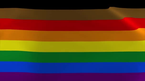 Lgbtq Pride Rainbow Κυματίζει Σημαία Animation Κινούμενο Φόντο Ταπετσαρία — Αρχείο Βίντεο