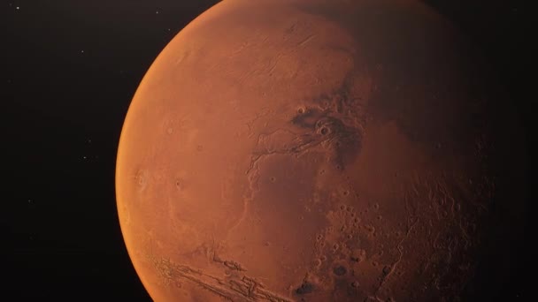 Nahaufnahme Des Mars Aus Dem All Footage Wallpaper Hintergrund — Stockvideo