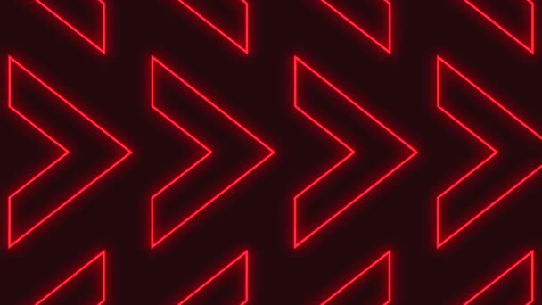 Neon Red Arrows Moving Left Right Background Wallpaper — Vídeos de Stock