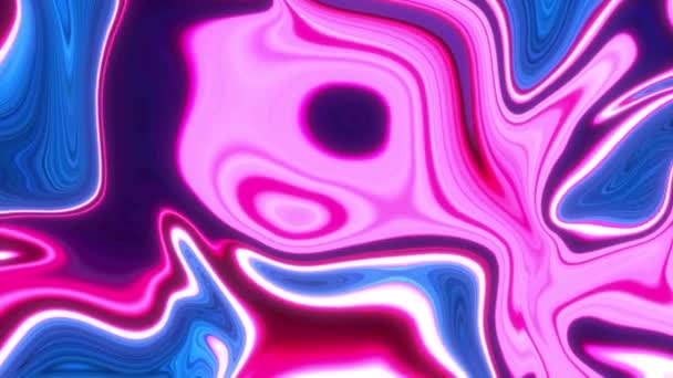 Сяючий Неоновий Рожевий Рідкий Ефект Фарби Абстрактний Фон — стокове відео