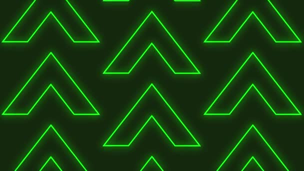 Neon Green Arrows Moving Loop Background Wallpaper — Vídeos de Stock