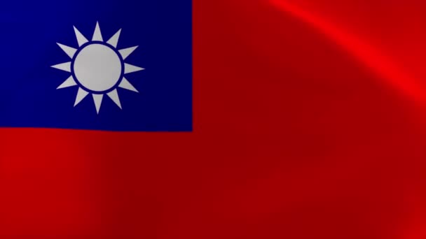 Taiwan Flag Waving Flag Animation Moving Wallpaper Background — Video Stock
