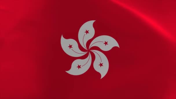 Hong Kong Flag Waving Flag Animation Moving Wallpaper Background — Stockvideo