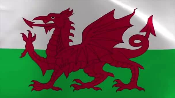Wales Flag Waving Flag Animation Moving Wallpaper Background — стокове відео
