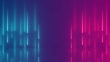 Modern Mavi ve Pembe Işıldayan Neon Işıklar Döngü Arkaplan Duvar Kağıdı Yansıtıcı Döşeme