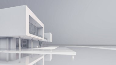 Modern evin 3 boyutlu canlandırması