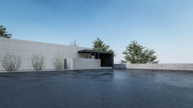 Modern evin 3 boyutlu canlandırması 