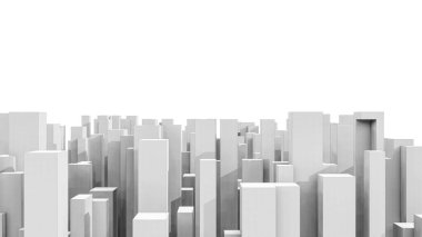 Beyaz arka planda kurumsal yapı modelinin 3B görüntülenmesi