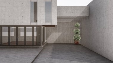 Modern evin 3 boyutlu canlandırması