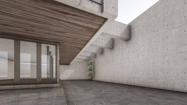 Endüstriyel Çatı Salonu Resimlerinin 3D İç Görünümü