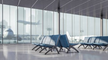 Endüstriyel Çatı Salonu Resimlerinin 3D İç Görünümü