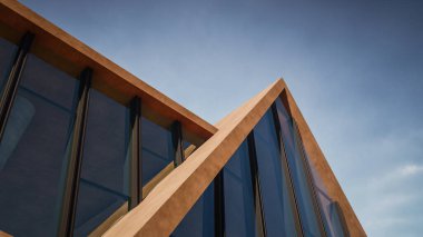 Gable çatı evinin 3B çizimi