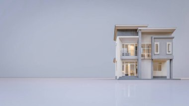 3D rendering illustration of modern house 