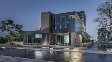 Modern evin 3 boyutlu canlandırması