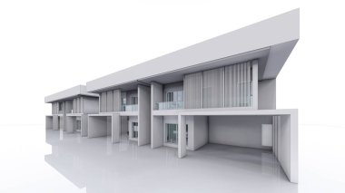 Modern evin 3 boyutlu canlandırması